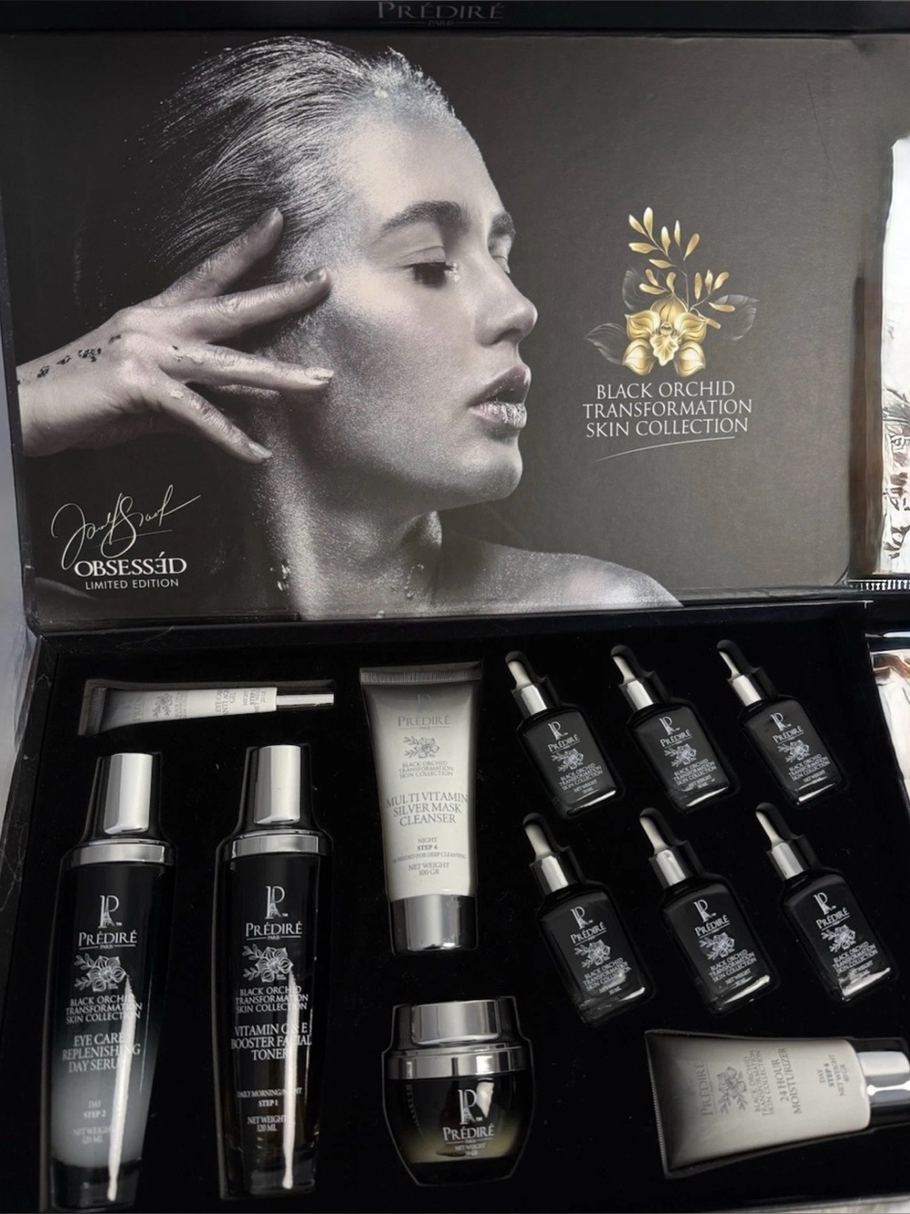 Predire Paris Black Orchid Skincare Set Anti Aging- 12 piece set